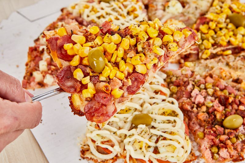 Motown White pizza with white sauce and cheese